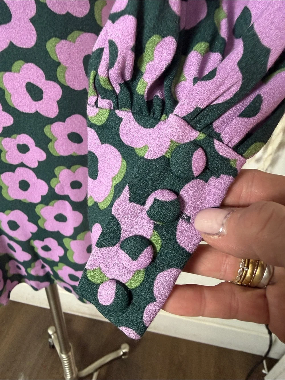 Kate Spade Flaire Flora Fluid Mini Dress in Lilac and Green Floral Print Size 2